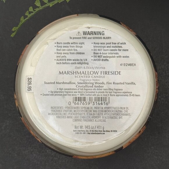 BBW Marshmallow Fireside Bath & Body Works 3 Wick Candle - Picture 10 of 10
